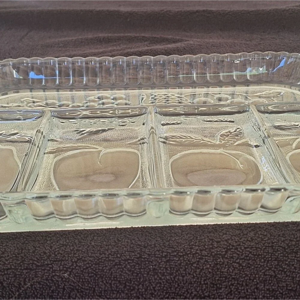 Vintage Indiana Glass Vintage Crystal Happenings 5-Part Relish Tray 60s No. 3678